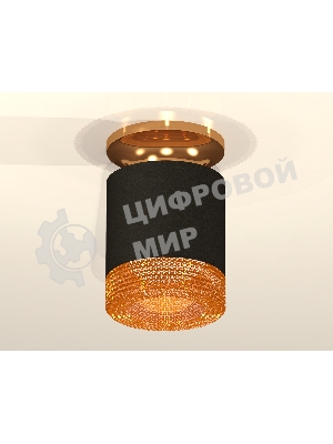 Светильник Ambrella Light XS7402103 SBK/PYG/CF черный песок/золото желтое полированное/кофе MR16 GU5.3 (N7929, C7402, N7195)