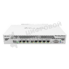 Маршрутизатор Mikrotik CCR1009-7G-1C-PC with Tilera Tile-Gx9 CPU (9-cores, 1Ghz per core), 1Gb RAM, 7xGbit LAN, 1x Combo port (1xGbit LAN or SFP), RouterOS L6, passive cooling desktop enclosure, rackmount ears, PSU