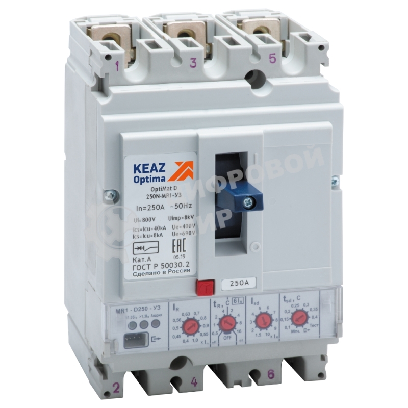 Выключатель автоматический 250А 40кА OptiMat D250N MR1 У3 КЭАЗ 137335