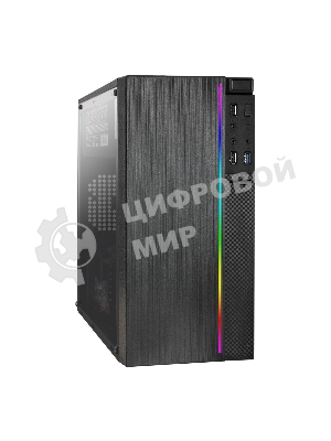 Компьютерный корпус Minitower ExeGate mEVO-9301-EVO800 (mATX, БП EVO800RGb с вент. 12см, с окном, 2хUSB+1хUSB 3.0, HD аудио, черный, с RGb подсветкой)