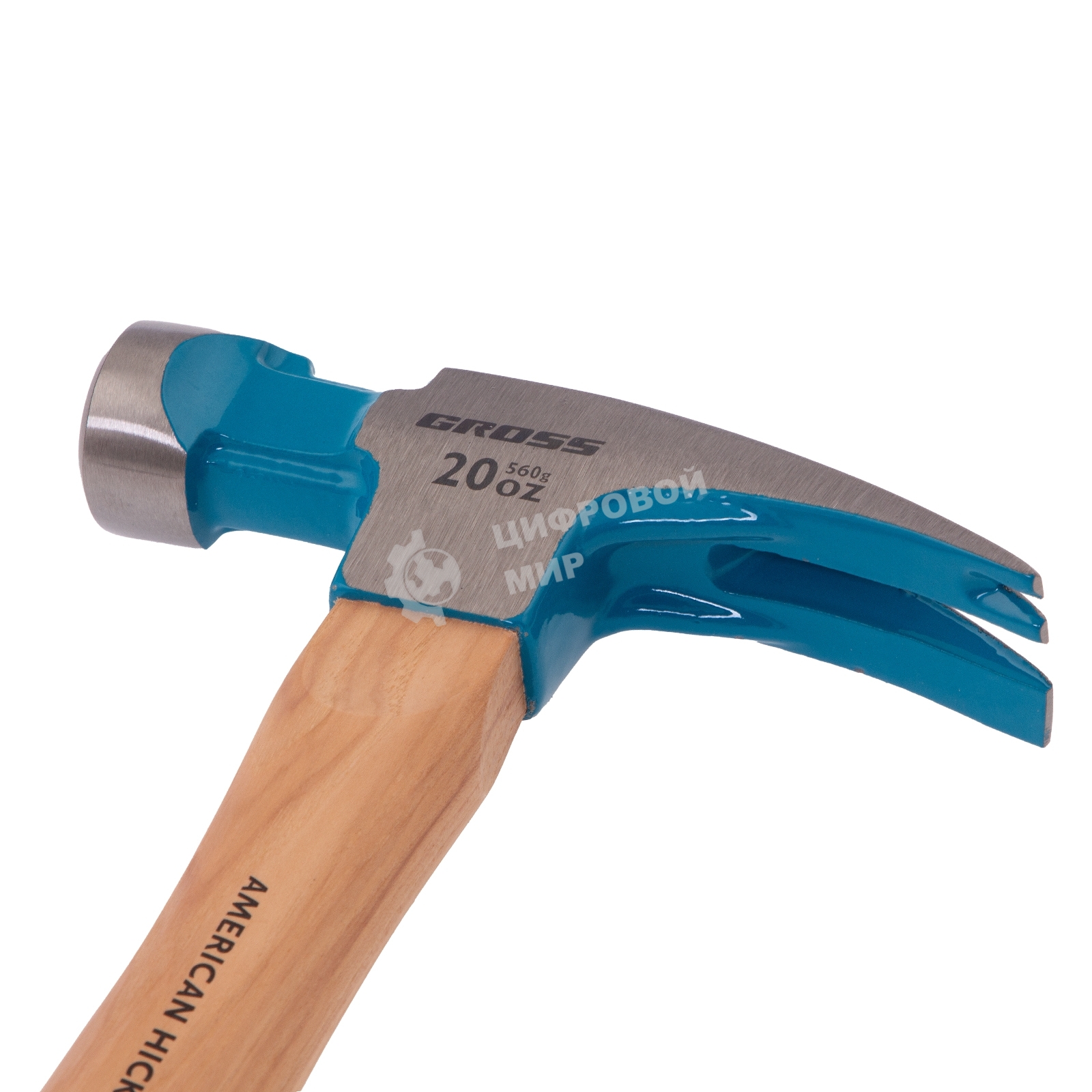 Молоток-гвоздодер Gross AMERICAN HICKORY 560 г, угол 75, магнит, обрезиненная рукоятка