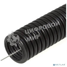 Труба гофрированная ПНД безгалогенная (HF) черная с/з д25 (50 м/2600 м уп/пал) PR.022551 Строитель