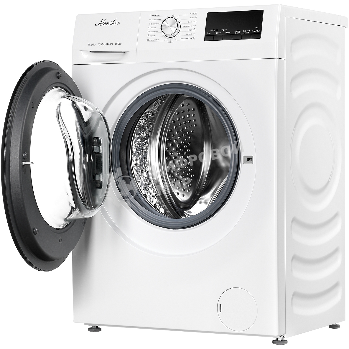 Стиральная машина с сушкой MONSHER MWDM 460 Blanc отдельностоящая, фронтальная, 15 программ, загрузка 8 кг, 1400 об/мин, кнопочное управление, инверторный двигатель, блокировка от детей, энергоэффективность В, белый