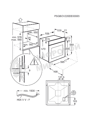 Встраиваемый духовой шкаф Electrolux EOF5H50BZ, Духовой шкаф электрический с конвекцией, приготовление на пару, объем 65 л, 8 режимов, очистка каталитическая, 2 стекла в дверце, направляющие проволочные, черный