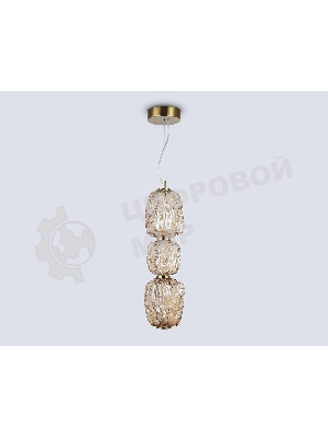 Подвесной светодиодный светильник Ambrella light LH30102 SB/TI бронза/янтарь 23W 3000K 140*140*1760