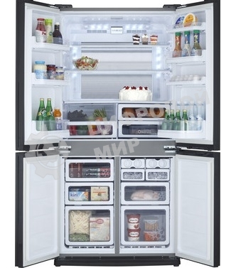 Холодильник Sharp SJ-EX98FBE бежевый трехкамерный 394/211 л морозилка снизу, No Frost, Side by Side