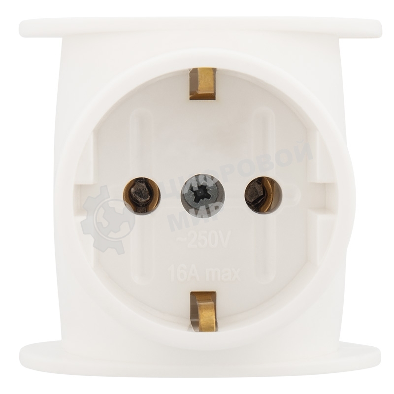 Тройник электрический Rexant универсальный 16 А одно гнездо с заземлением белый