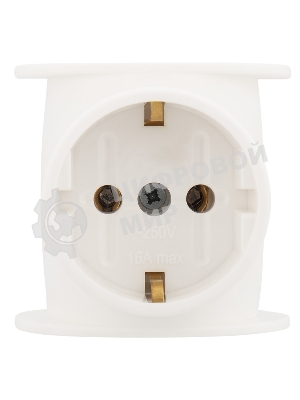 Тройник электрический Rexant универсальный 16 А одно гнездо с заземлением белый