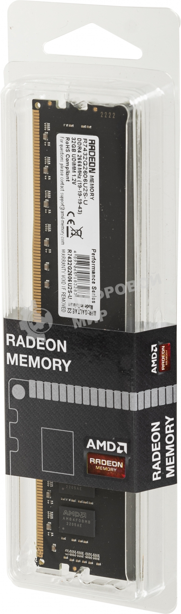 Оперативная память AMD Radeon R7, DDR4, 32GB (1x32GB), 2666MHz, CL19, DIMM