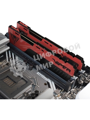 Оперативная память Patriot Viper Elite II, DDR4, 64GB (2x32 GB), 3200 MHz, CL18, DIMM, радиатор, красный/черный