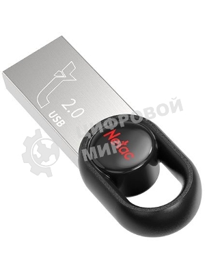 Флешка USB Netac UM2 (NT03UM2N-064G-20BK), 64Gb, USB 2.0, R/W 100/40, серебристый/черный