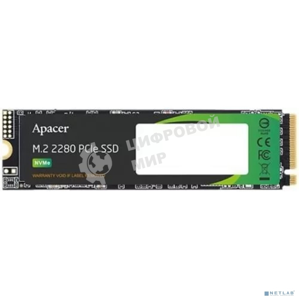 Накопитель SSD Apacer 2Tb, PCIe 3.0 x4, M.2 2280, NVMe v1.3, R/W 2100/1700, 3D NAND