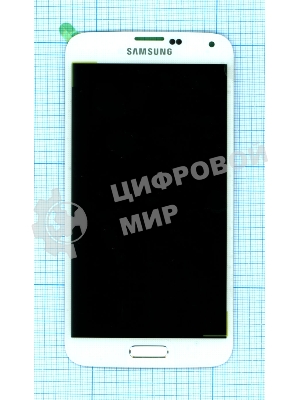 Дисплей для Samsung Galaxy S5 SM-G900H белый с кнопкой home