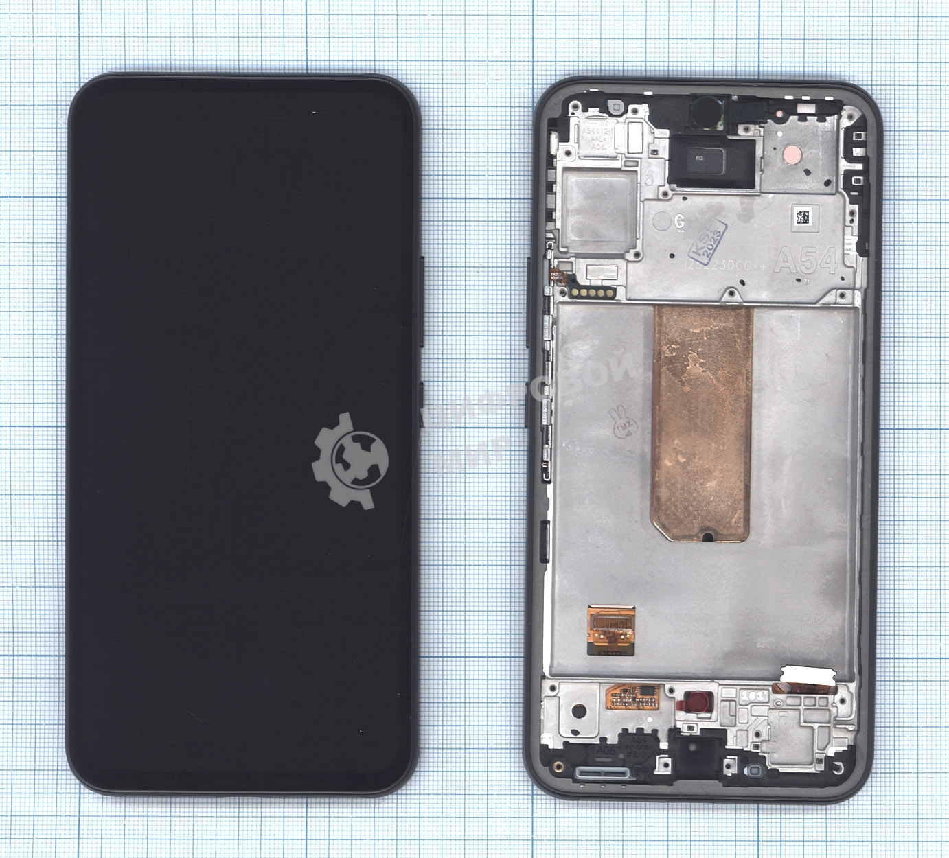 Дисплей (модуль) для Samsung Galaxy A54 5G SM-A546E в сборе с тачскрином и рамкой (Amoled) черный