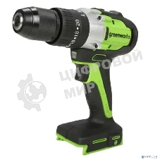 Дрель-шуруповерт ударная аккумуляторная Greenworks GD24DD60 24V, бесщеточная, 30/60Нм,1х4Ач,ЗУ,кор 3704107CUB
