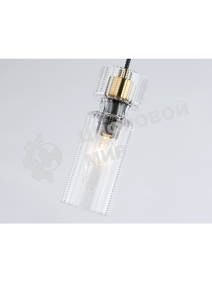 Светильник Ambrella light LH56111 BK/BS/CL черный/латунь/прозрачный E14 max 40W D65*1500