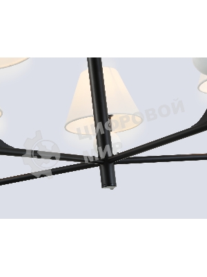Люстра Ambrella light LH75153/5 BK/FR черный/белый матовый E14*5 max 40W D730*580