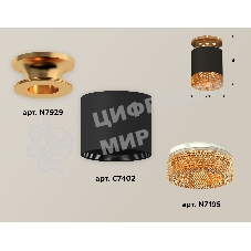 Светильник Ambrella Light XS7402103 SBK/PYG/CF черный песок/золото желтое полированное/кофе MR16 GU5.3 (N7929, C7402, N7195)