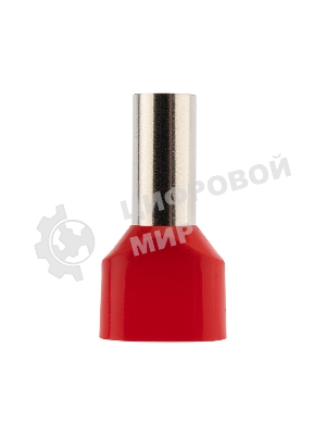 Наконечник штыревой втулочный изолированный Rexant F-14 мм 2х10 мм² (НШВи(2) 10-14/Ги2 10-14) красный