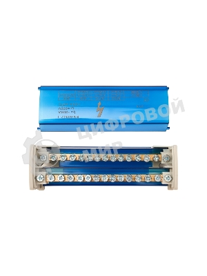 Шина на DIN-рейку в корпусе (кросс-модуль) Rexant 2х15