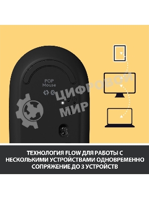Мышь беспроводная Logitech POP Mouse желтый, 4000 dpi, Bluetooth, кнопки - 4