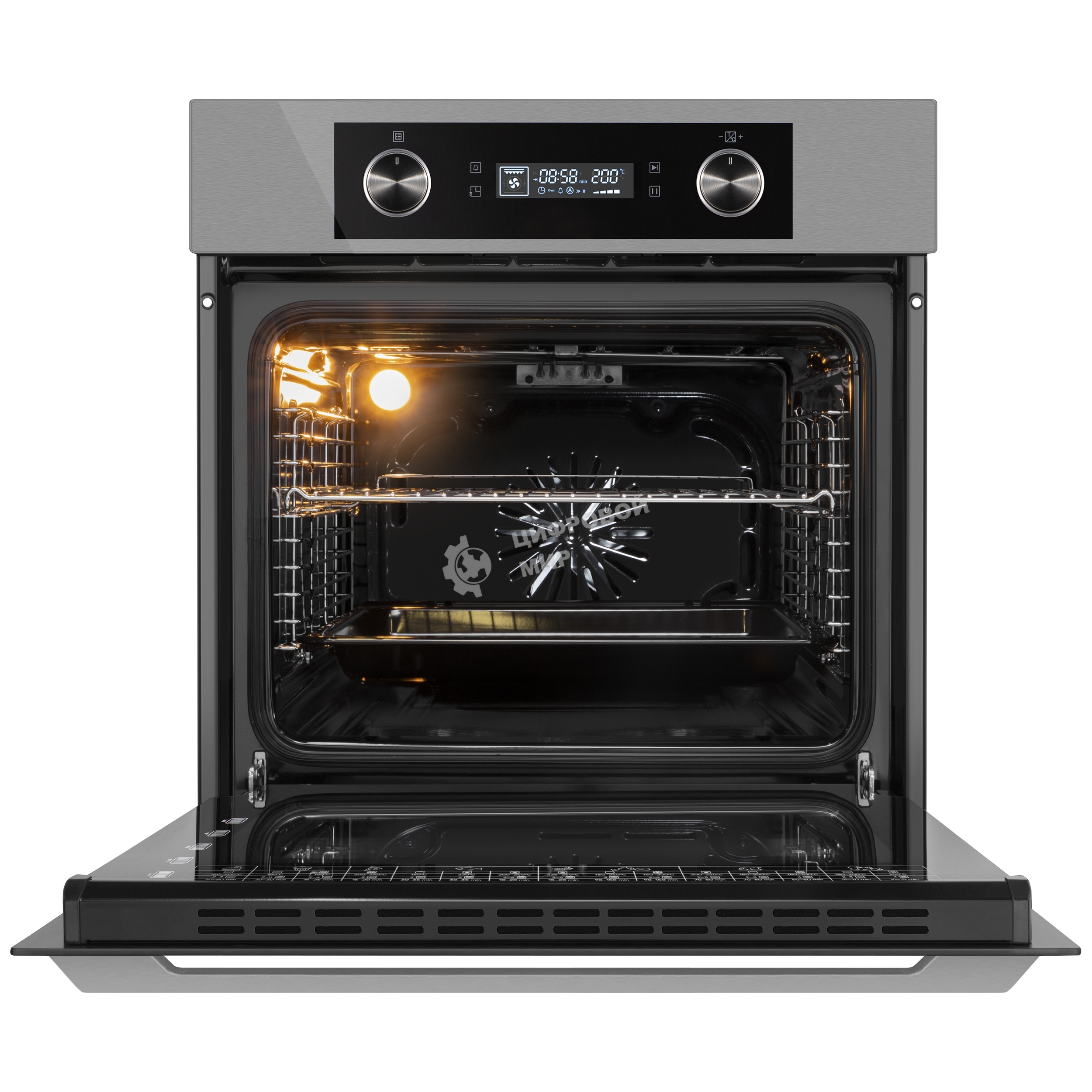 Шкаф духовой электрический Maunfeld AEOH60102S, 60л, дверца с 3 стеклами, нержавеющая сталь