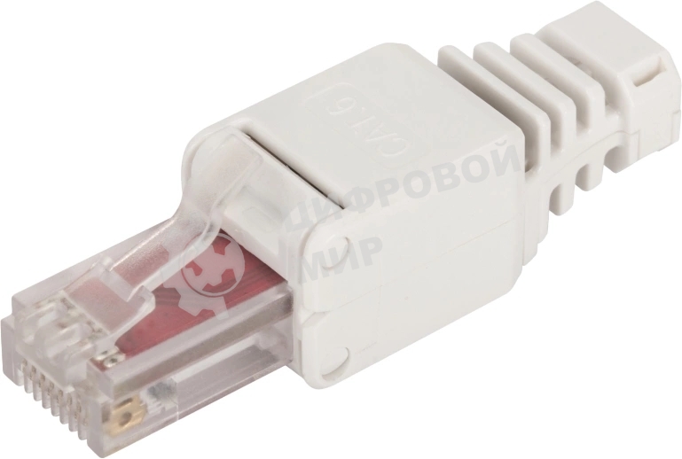 Коннектор LANMASTER LAN-TMP-U6-WH полев.RJ45 Cat.6 UTP бел.