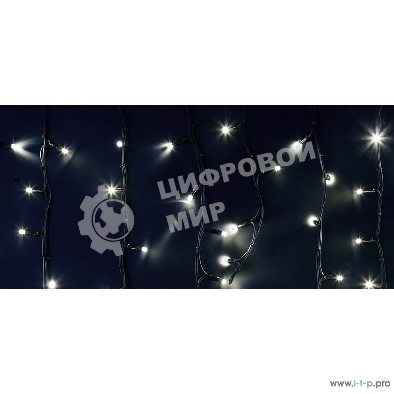 Гирлянда Neon-night Айсикл (бахрома) светодиодный, 6,0 х 1,5 м, черный провод 
