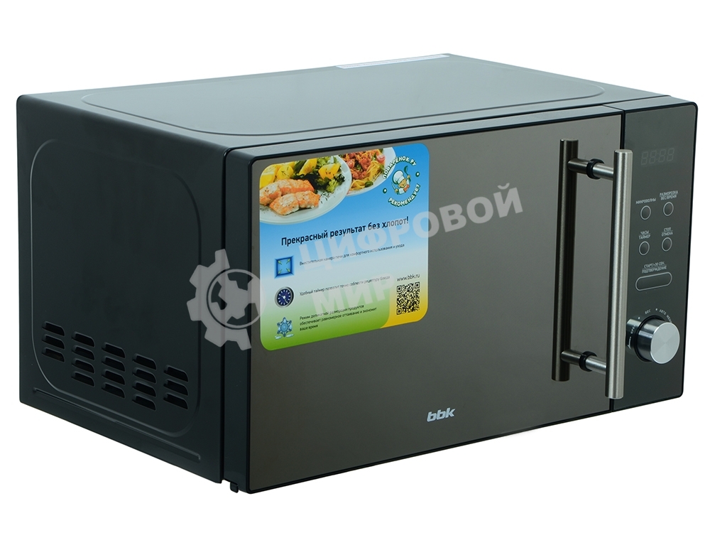 Микроволновая печь BBK 20MWS-722T/B-M/RU черный, 20 л, 700 Вт, переключатели - тактовый/сенсор
