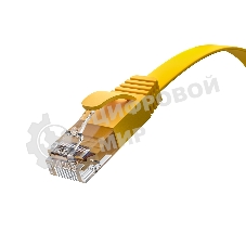 Патч-корд GCR PROF плоский прямой 2.0m, UTP медь cat.6, желтый, 30 AWG, ethernet high speed 10 Гбит/с, RJ45, T568B, GCR-52827