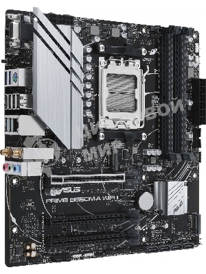 Материнская плата ASUS PRIME B650M-A WIFI II, AM5, AMD B650, 4xDDR5, 4xSATA, 2xM.2, 1xPCI-E 4.0 x16, 2xPCI-E 4.0 x1, 1xHDMI, 1xDP, 1xVGA, 1x 2.5Gb LAN, 2xUSB-A 3.2 Gen 2, 2xUSB-A 3.2 Gen 1, 4xUSB-A 2.0, 3x3.5 мм, 7.1, Micro-ATX