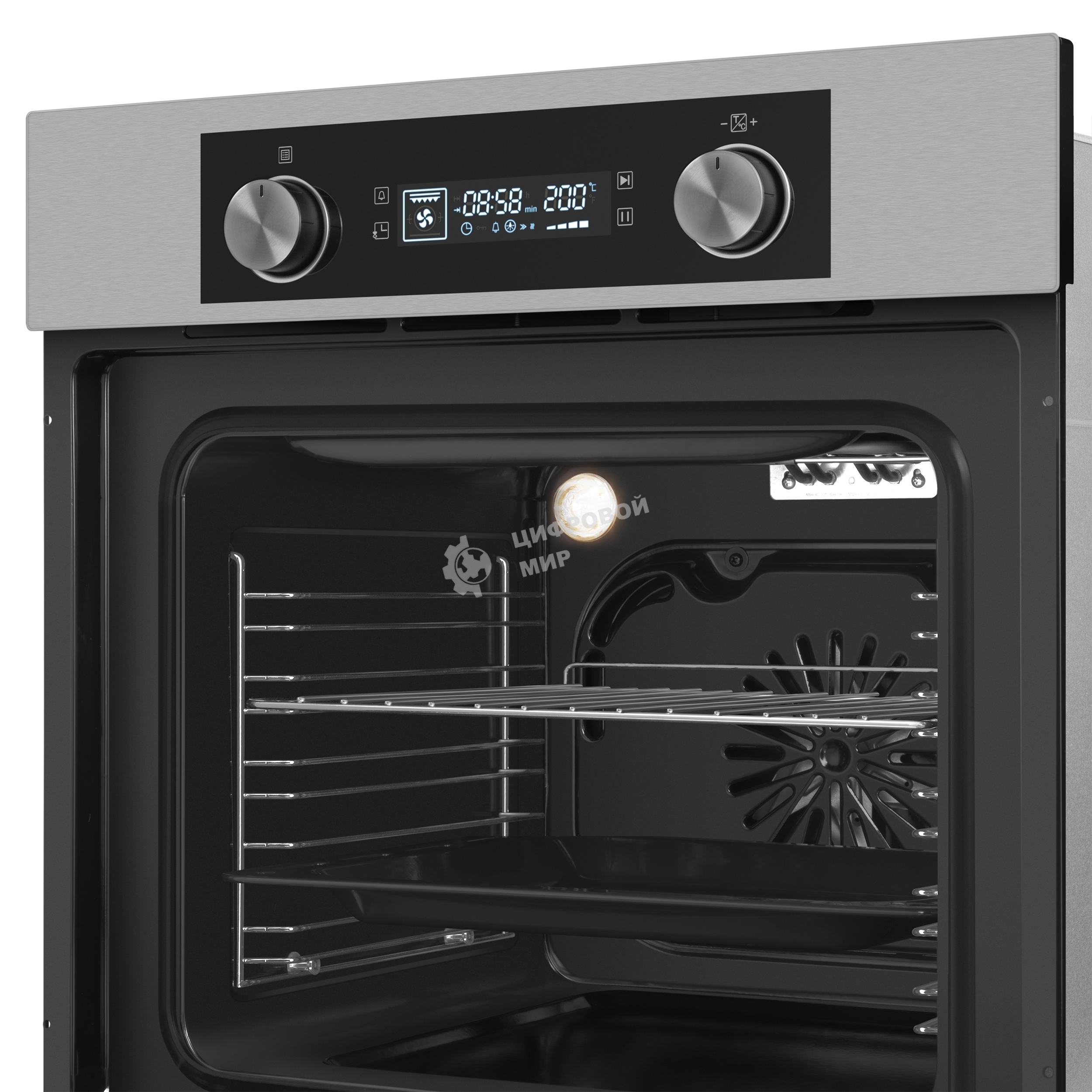 Шкаф духовой электрический Maunfeld AEOH60102S, 60л, дверца с 3 стеклами, нержавеющая сталь