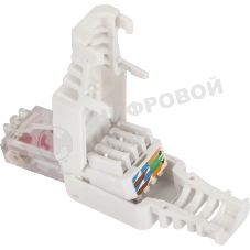 Коннектор LANMASTER LAN-TMP-U6-WH полев.RJ45 Cat.6 UTP бел.