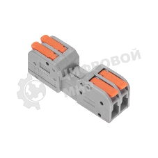 Клемма Rexant СМК 222-422R проходная разъемная 2 полюса серый 0,2-2,5/4 мм² (блистер 5 шт/уп)