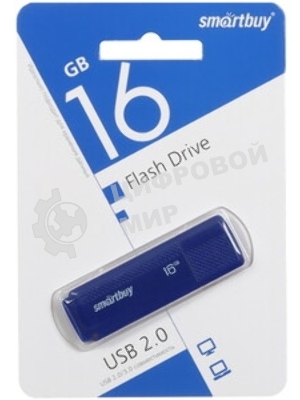 Флешка USB Smartbuy Dock Blue (SB16GbDK-B), 16Gb, USB 2.0, R/W 15/5, синий