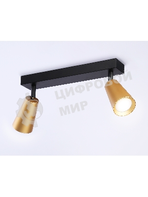 Накладной поворотный спот Ambrella light TA13146/2 BK/GD черный/золото GU10/2 max 12W 295*60*130