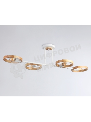 Светильник Ambrella light TR8247/4 WH/LWD белый/светлое дерево E27/4 max 40W 840*360*220
