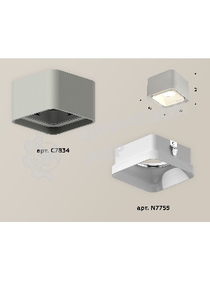Светильник Ambrella Light XS7834010 SGR/FR серый песок/белый матовый MR16 GU5.3 (C7834, N7755)