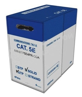 Кабель информационный LANMASTER NM-UTP5E4PR-CCA cat.5е U/UTP не экранированный 4X2 PVC внутренний 305м серый