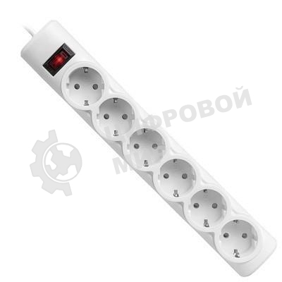 Сетевой фильтр Defender DFS 151 1,8 м, белый, 6 розеток