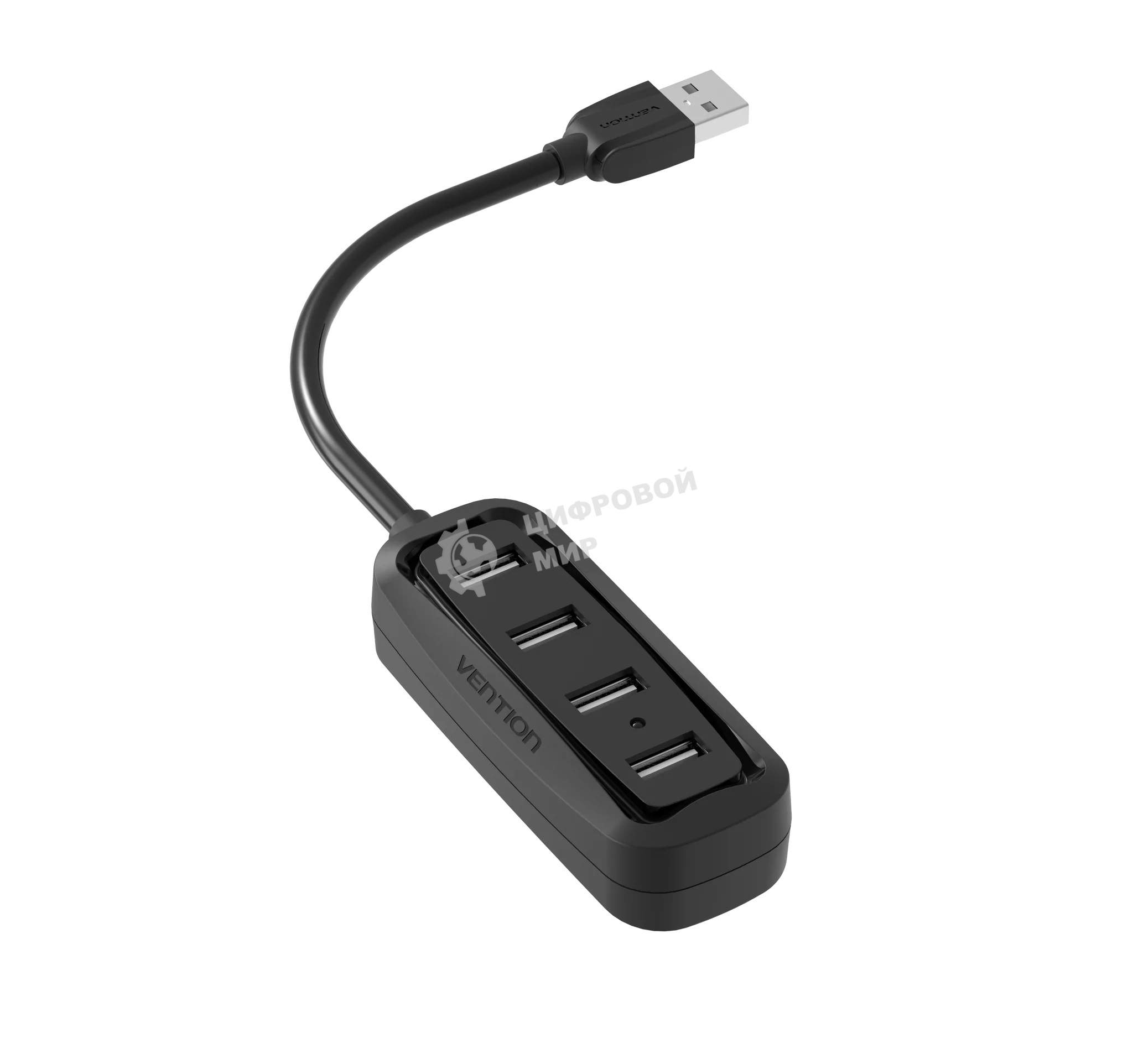 USB-концентратор Vention VAS-J43-B100 (USB 2.0 на 4 порта черный - 1м.)