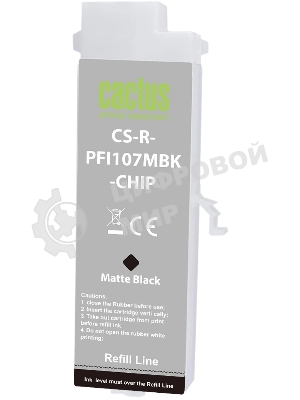 Картридж перезаправляемый струйный Cactus CS-R-PFI107MBK-CHIP (260мл) для Canon imageProGRAF iPF670/680/685/770/780/785 с чипом