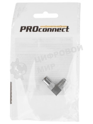 Переходник антенный PROconnect (гнездо F - гнездо TV), угловой (1 шт.) (пакет)