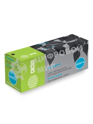 Картридж лазерный Cactus CS-Q6001A голубой (2000 стр.) для HP 1600/2600N/M1015/M1017