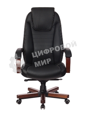 Кресло Бюрократ T-9923WALNUT/BLACK черный, кожа