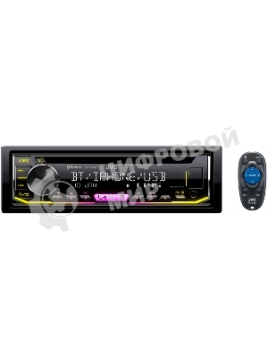 Автомагнитола JVC KD-T902BT, 1 DIN, CD, Bluetooth, USB Type-A, AUX, пульт ДУ, съёмная панель