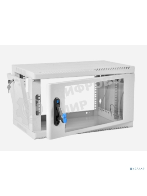 Шкаф коммутационный ЦМО (ШРН-6.350) настенный 6U 600x350 мм пер. дв. стекл 200 кг серый 300 мм 180 град.