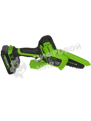 Цепная мини пила GreenWorks G24MCS10K2 аккумуляторная, 24v, 10 см, c АКБ 2АЧ и ЗУ (2008207UA)