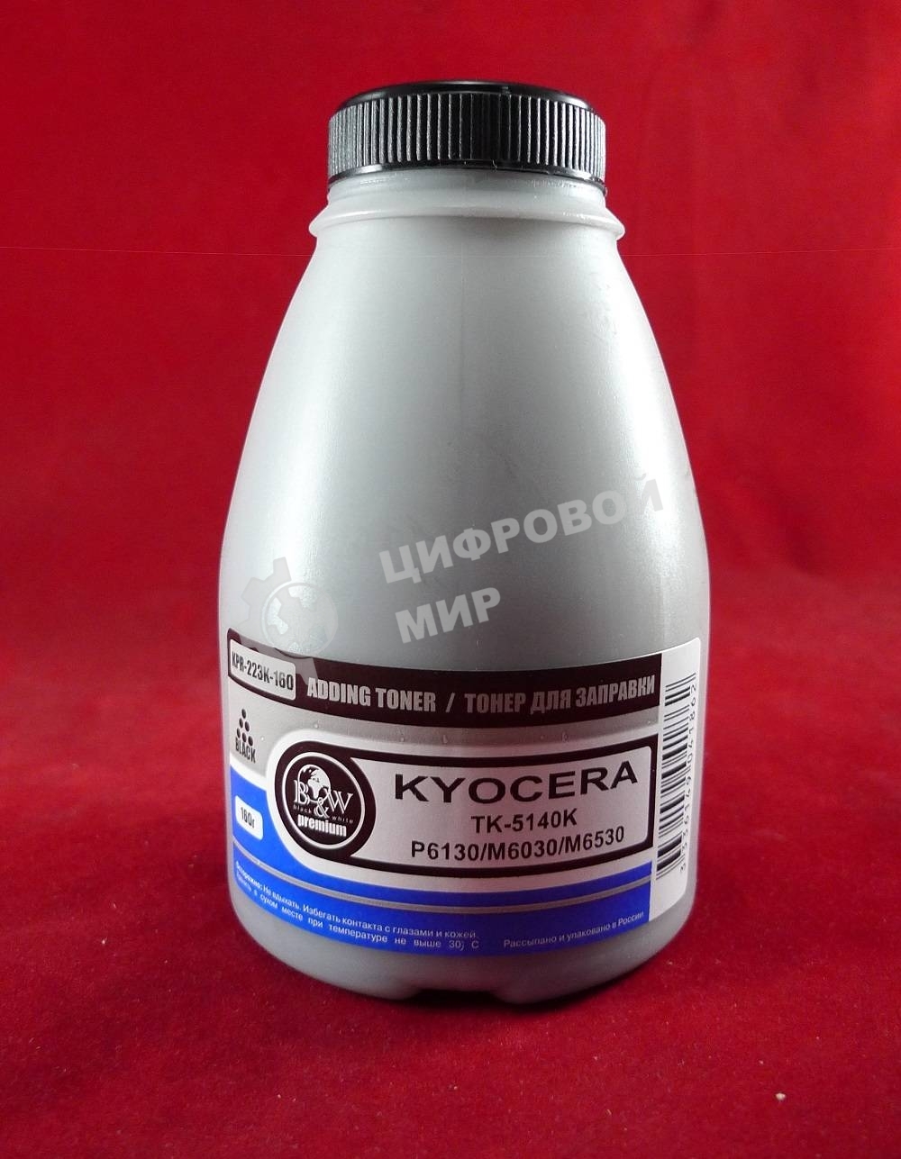 Тонер для Kyocera TK-5140K, P6130/M6030/M6530 Black (фл. 160г) 7K Black&White Premium