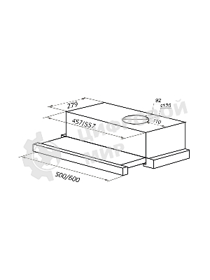 Вытяжка встраиваемая Maunfeld VS Light 50 белый, 50 см, 520 куб. м/ч, 56 дБ